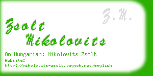 zsolt mikolovits business card